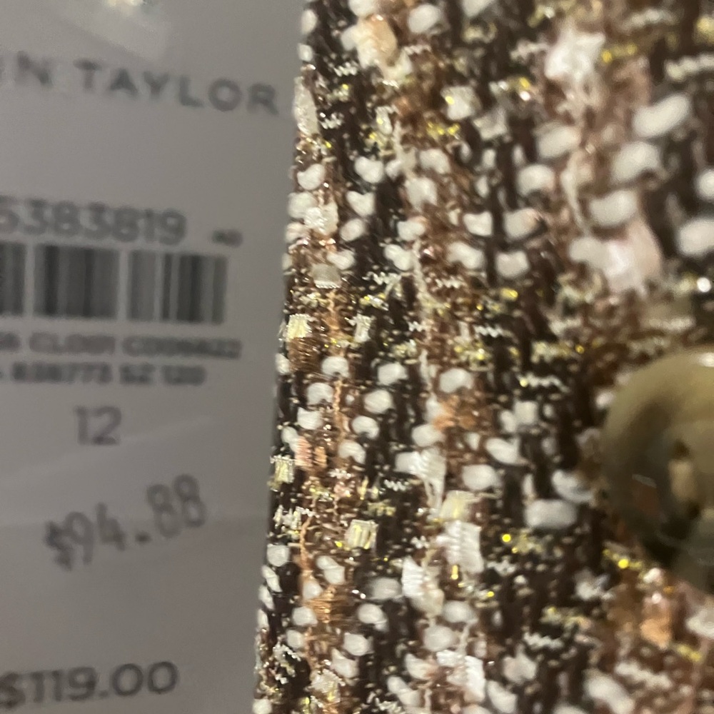 Ann Taylor Brown and Cream Tweed Pencil Skirt - Picture 5 of 8